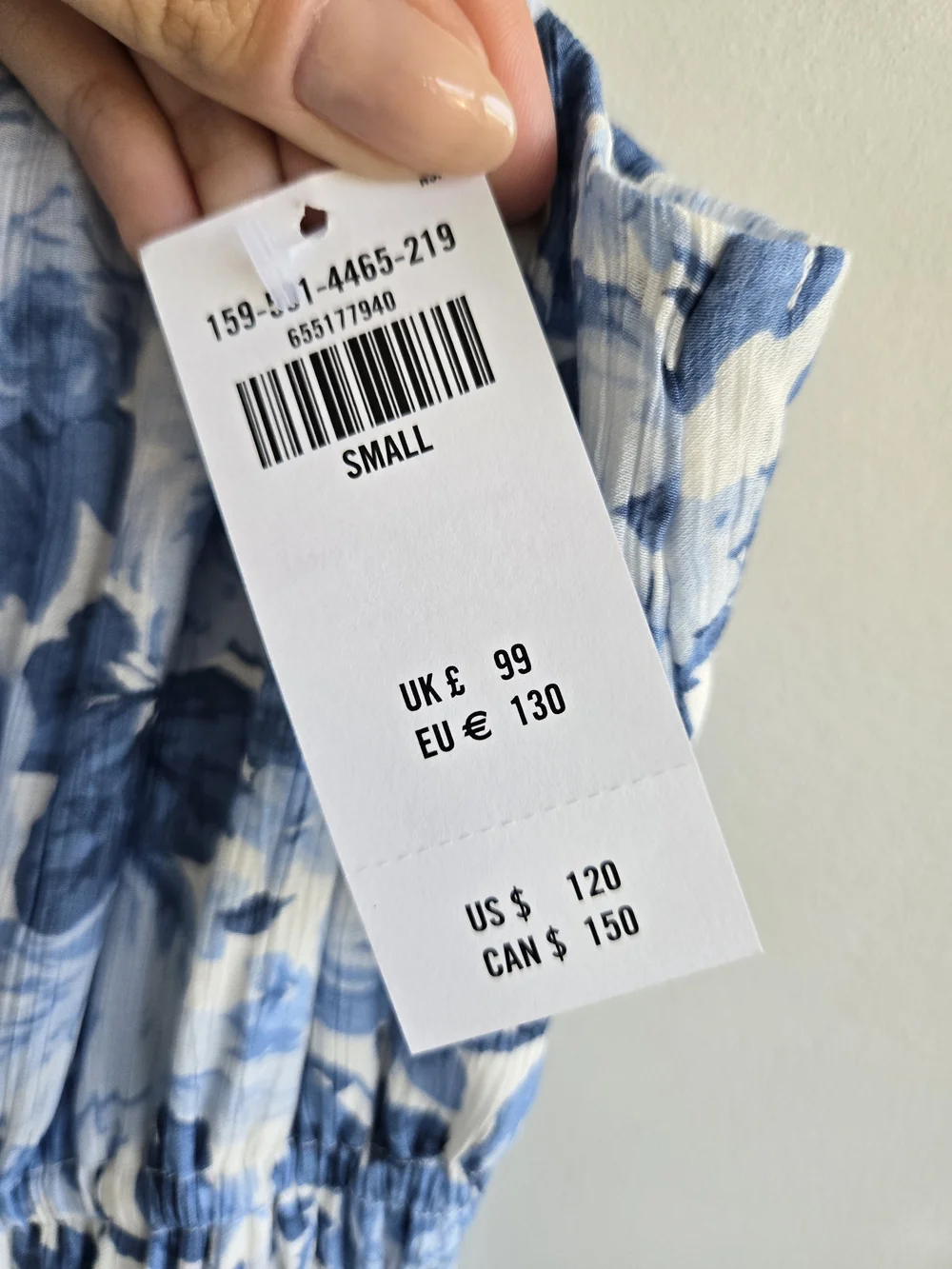 Abercrombie & Fitch White and Blue Floral Spaghetti-Strap Maxi Dress